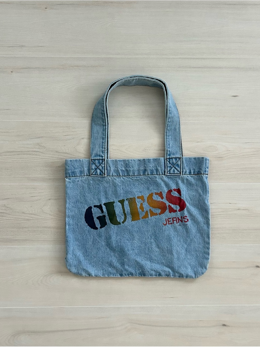 vintage guess jeans denim tote bag
